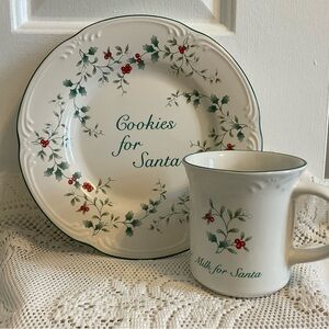 Pfaltzgraff Milk and Cookies for Santa Set
